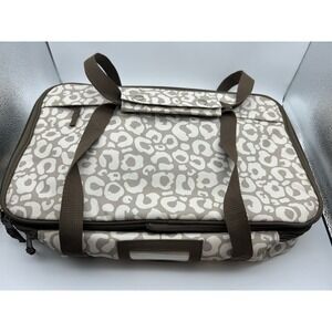 Thirty One Insulated Casserole Carrier Bag Leopard Print Tan Handles New 9x13